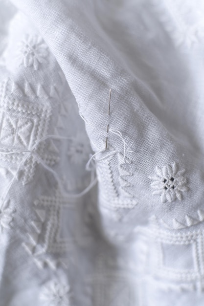 haft na lnianej serwetce